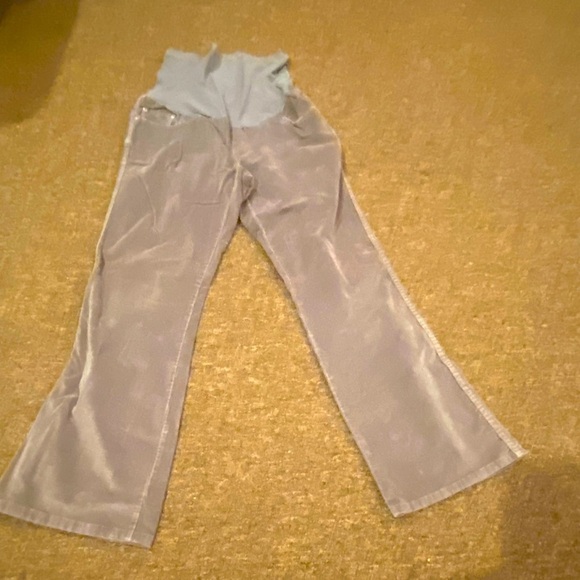 Mimi Maternity Pants - EUC Mimi Maternity Silver Grey Corduroy Maternity jPants slacks bottoms Sz M
